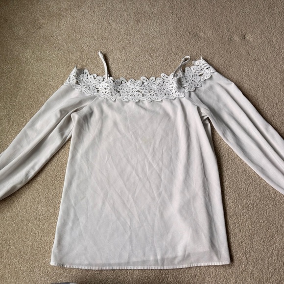 Vine & Love Tops - White Off-Shoulder Boho Lace Blouse – Vine & Love